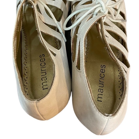 Maurices Taupe/bone gladiator style wedge sandals - Picture 4 of 9